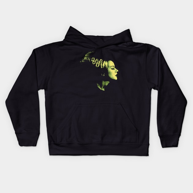 Monster Bride of Frankenstein Kids Hoodie by Suka Gitarsar